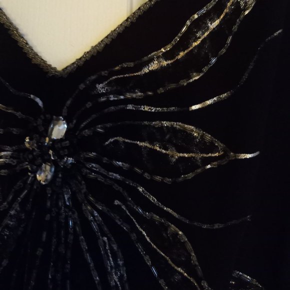 Black Dress with Beading, made in Italy - Picture 4 of 7